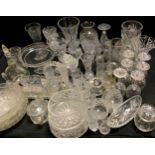 Glass - a Stuart crystal glass vase others; assorted bowls, vases, comport, sets of six Wine,