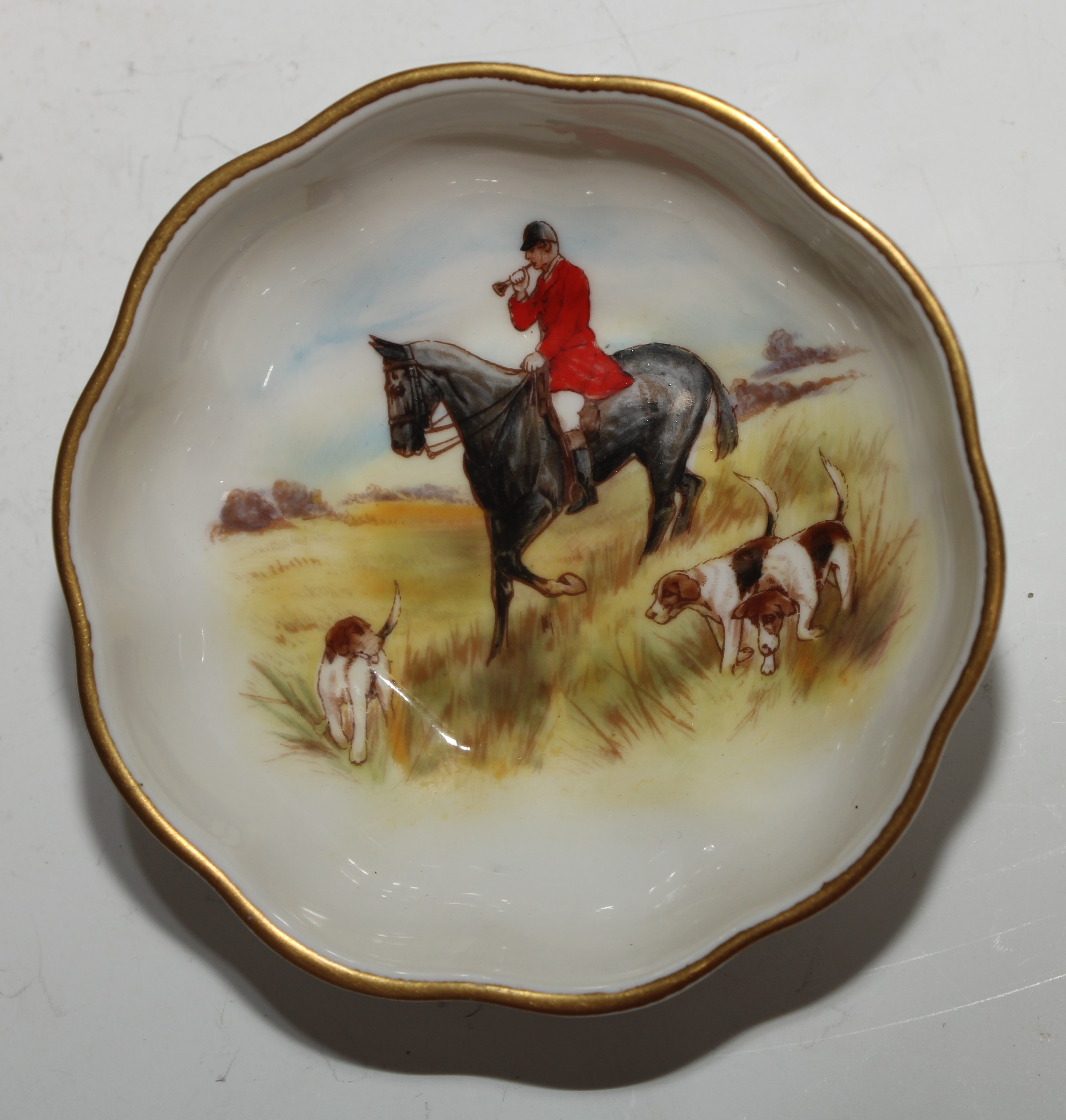 A Royal Crown Derby roundel, decorated by M M Barlow, signed, with a fox hound, 8.5cm diam, - Image 10 of 15