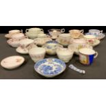 Porcelain - 18th and 19th century tea wares, various factories, Worcester, etc (qty)