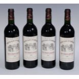 Wine - four bottles, Saint Emilion Grand Cru 1996, Chateau Vieux Clos St Emilion, 12.5% vol,