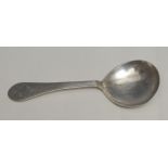 An 18th century Norwegian silver spoon, the handle with bright-cut border, engraved with a flower,