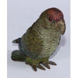 A 19th century Austrian cold painted bronze, of a parrot, probably Franz Xavier Bergman, 8.5cm high,