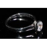 A platinum diamond solitaire ring, approx. 0.6ct, size J, marked 950, 3.85g