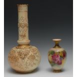 A large Graingers Worcester blush ivory reticulated bottle vase, of Middle Eastern design, pierced