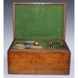 A Victorian oak canteen of E.P.N.S Rich Bead pattern flatware, the rounded rectangular box with