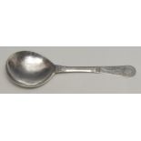 An 18th century Norwegian silver spoon, chamfered stem, engraved to the terminal with a flower, 16cm