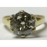 A diamond solitaire ring, large round old brilliant cut diamond, measuring approx 10.56mm x 5.