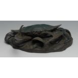 William Henry Turner (American Bn.1935), a green patinated bronze, of a crab, signed in the