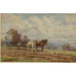 Frederick J Knowles (19th/early 20th century) The Plough Team signed, watercolour, 30cm x 45cm