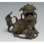 Chinese School (19th century), a bronze, of a temple dog or kylin, 10.5cm high