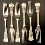 A set of six Kings pattern table forks, London 1930, Possibly Robert Stebbings & Sons Ltd, Myddleton