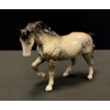 A Beswick model horse, Stocky Jogging Mare, third version, rocking horse grey gloss , 15cm high,