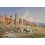Costantini, Italian school, late 19th century, The Ruins of Pompeii, signed, watercolour, 49cm x