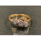 A diamond ring, with three illusion set diamond crest, total estimated diamond weight approx 0.10ct,