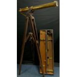A 19th century refracting telescope, by Cooke & Sons, York, (1805-1827), the brass tube 95cm long,