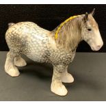 A Beswick Rocking Horse Grey Shire mare, designed by Arthur Gredington, 21.6cm high, printed mark,