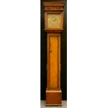 A 19th century oak longcase clock, the brass 24cm square dial with Roman numerals, inscribed Stewart