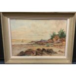 Jacquet (French, early 20th century), ‘South Coast’, signed, watercolour, 38cm x 54cm.