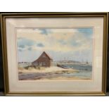 Mike Moore (20th century) Southwold from Walberswick, Suffolk signed, watercolour, 37cm x 53cm