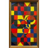 Kassay Attila (Hungarian modernist school), Suprematist composition in red, blue, and yellow,