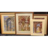 Davy Moakes, Whitby Abbey - an associated group of four watercolours - ‘Past Glory’, ‘Ancient