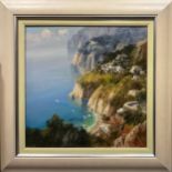 Italian School (20th century) The Amalfi Coast indistinctly signed, oil on canvas, 49cm x 49cm