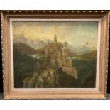 A. Pfisterer Neuschwanstein Castle, signed, oil on canvas, 65cm x 71.5cm.