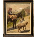 Marcel Pierre Fourés Goat Herder’s Wife signed, dated 1938, oil on canvas, 64cm x 51cm.