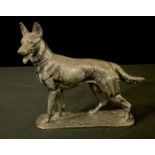 A German W.M.F. silver plated model, of a German Shepherd, 14.25cm high, model no.25223, c.1935