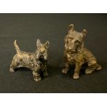 An Austrian cold painted bronze model, of a Scottish Terrier, standing, 4.5cm high, c.1935; another,