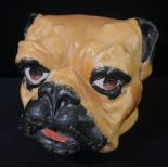 An Austrian novelty ink pot, in the form of Pug's head, 9cm high, printed mark