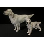 A Royal Doulton model, of an English Setter, 9.5cm high, printed marks, HN1051; another, Beswick,