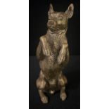 Charles Pailett, French 1871 - 1937, a gilt bronze, Manchester Terrier, begging, signed
