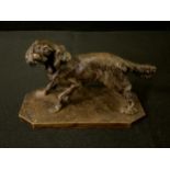 Pierre-Jules Mêne, after, a bronze, Toy Spaniel, canted rectangular base, 13.5cm wide