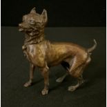 Pierre Jules Mene (1810 - 1879), after, a brown patinated bronze, Toy Dog, standing, 10.5cm high