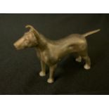 An early 20th century gilt bronze car mascot, of a Bull Terrier, 9cm high, c.1930