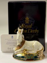 A Royal Crown Derby paperweight, Millennium Unicorn, limited edition 1,023/2,000, gold stopper,