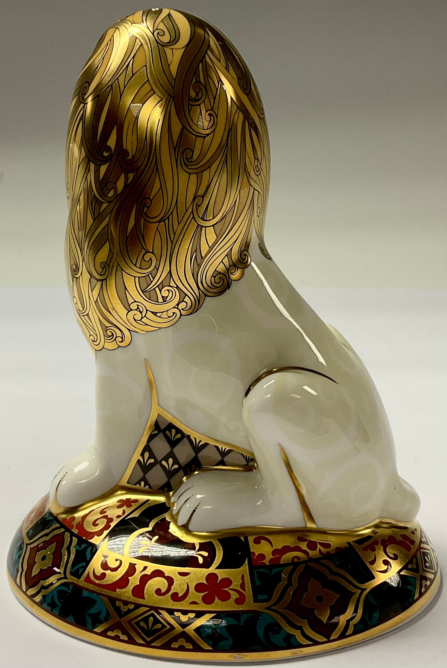 A Royal Crown Derby paperweight, Heraldic Lion, designed by Louise Adams, limited edition 1,924/2, - Image 3 of 3