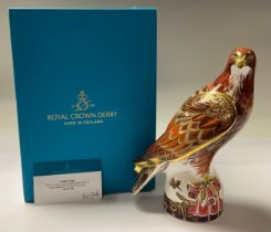 A Royal Crown Derby paperweight, Golden Eagle, limited edition 224/750, gold stopper, 20.5cm,