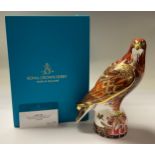 A Royal Crown Derby paperweight, Golden Eagle, limited edition 224/750, gold stopper, 20.5cm,