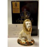 A Royal Crown Derby paperweight, Heraldic Lion, limited edition 1,641/2,000, gold stopper,