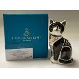 A Royal Crown Derby paperweight, War Cat, in recognition of all cats who have served alongside the