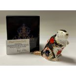 A Royal Crown Derby paperweight, Old Imari Beaver, exclusive to Peter Jones of Wakefield, gold