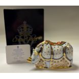 A Royal Crown Derby paperweight, Endangered Species White Rhino, Sinclairs exclusive, limited