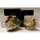 A Royal Crown Derby paperweight, Farmyard Cockerel, limited edition 105/5,000, gold stopper, 10cm,