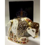 A Royal Crown Derby paperweight, North American Bison, limited edition pre-release, 118/750, gold