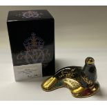 A Royal Crown Derby paperweight, Sea Lion, Connaught House special edition, limited edition 134/250,