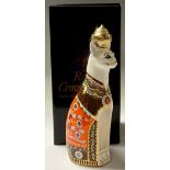 A Royal Crown Derby model, Royal Cats Siamese, 22cm, printed mark in red, boxed