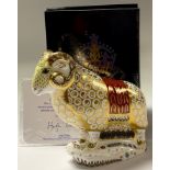 A Royal Crown Derby paperweight, The Ram of Colchis, Connaught House exclusive, limited edition