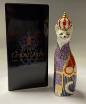 A Royal Crown Derby model, Royal Cats Abyssinian, 23cm, printed mark in red, boxed
